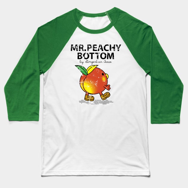 Mr. Peachy Bottom Baseball T-Shirt by GingerbearTease